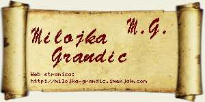 Milojka Grandić vizit kartica